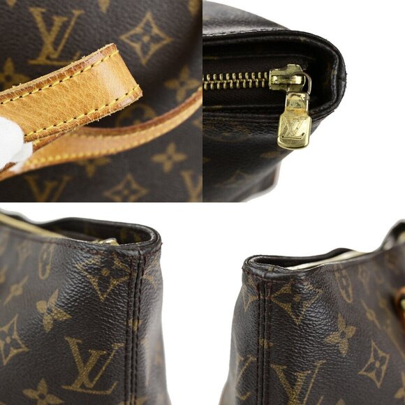 LOUIS VUITTON Cabas Mezzo Shoulder Bag Monogram Leather Brown - Picture 10 of 14